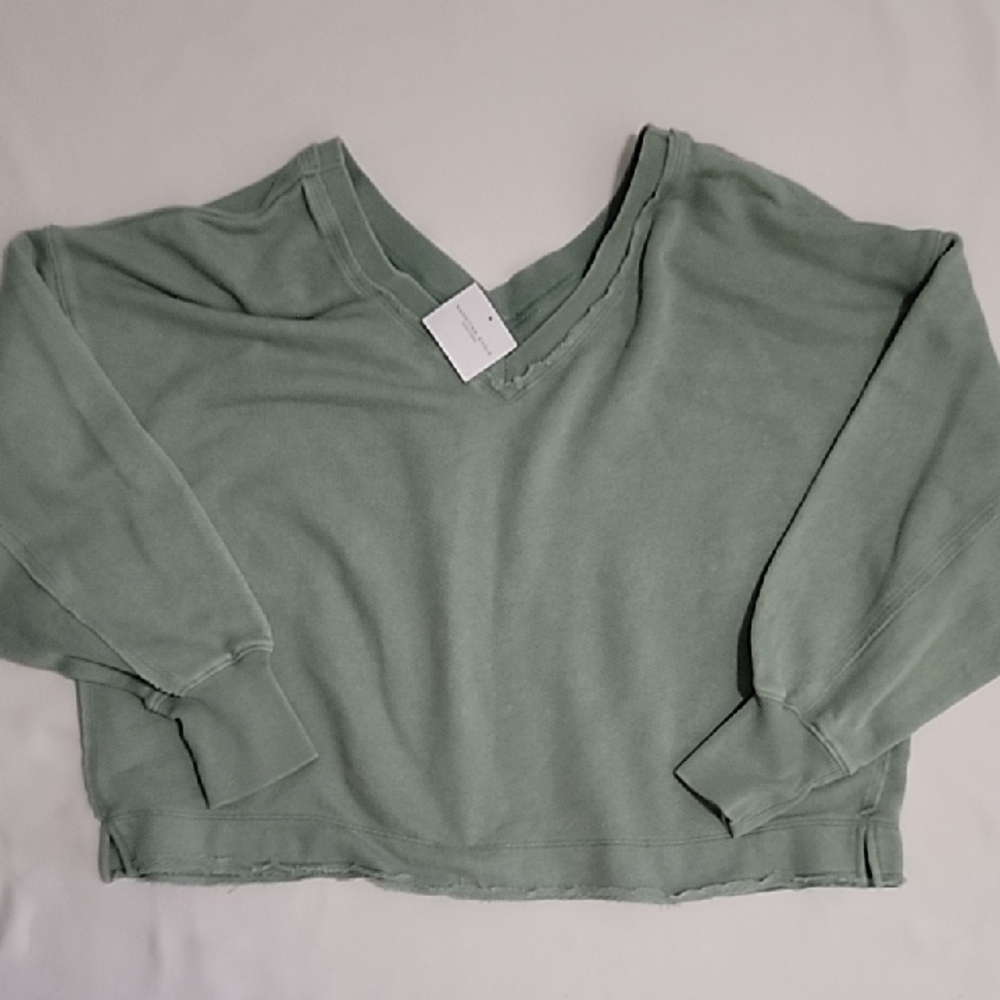 Womens American Eagle Off Shoulder Crop Top,New With Tags,Large,Green